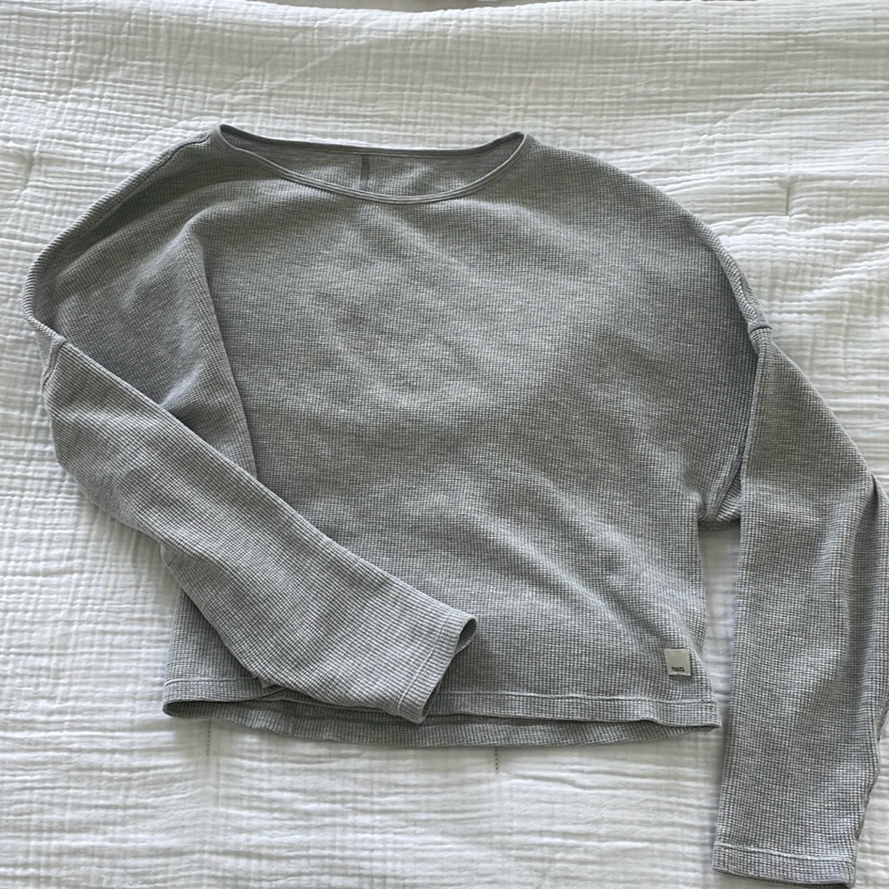 Vuori Slouchy Waffle Crew Size XS S Gray